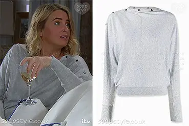 Charity’s Grey Jumper Emmerdale