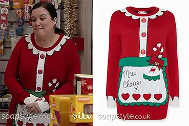 Mary Mrs Claus Christmas Jumper on Corrie