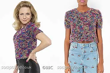 Linda’s Multi-colour Fluffy Top in EastEnders