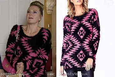 Linda Carter Black & Pink Jumper on EastEnders