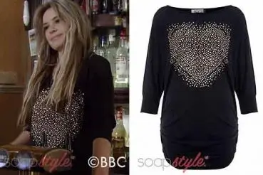 Kirsty in EastEnders heart jumper