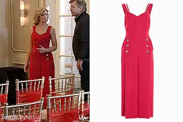 Leanne’s Pink / Red Jumpsuit on Corrie