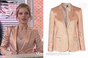 Pink / peach glitter blazer worn by Rosie Webster on Coronation Street