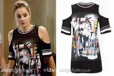 Kylie in Coronation Street cold shoulder top