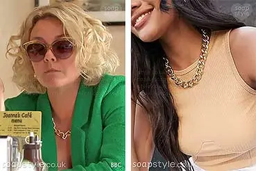 Janine EastEnders Clothes: Gold Chain Necklace