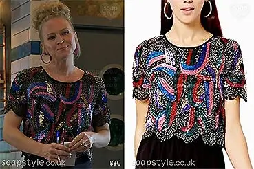 Linda EastEnders Clothes: Sequin Pattern Top