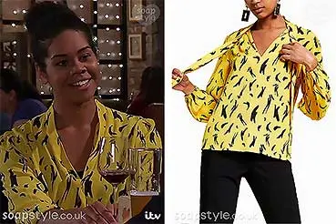 Grace on Coronation Street yellow and black blouse / shirt Grace on Coronation Street yellow and black blouse / shirt