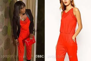 Denise Fox EastEnders Clothes: Red Jumpsuit