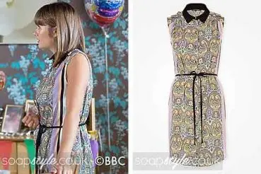 Alice Branning in EastEnders paisley shirt dress