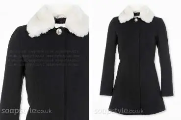 Katy Armstrong in Coronation Street fur collar coat