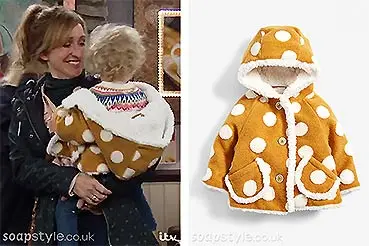 Dotty Yellow & White Spot Coat on Emmerdale