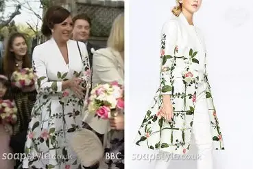 Belinda in EastEnders floral coat