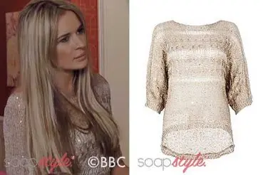 Kirsty gold sequin jumper in EastEnders