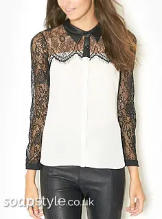Liz’s White & Black Lace Blouse / Shirt