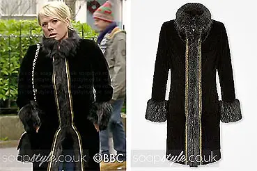 Sharon’s Black Fur Coat in EastEnders