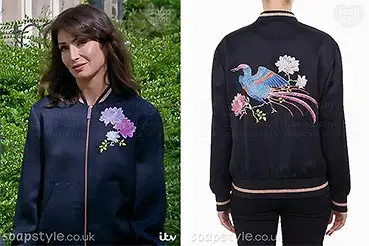Leyla in Emmerdale Embroidered Flower & Bird Jacket