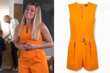 Maxine’s Orange Plunge Neck Playsuit