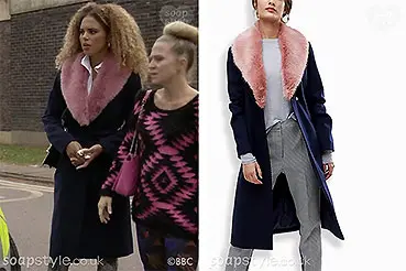 Chantelle Pink Fur Collar Coat on EastEnders