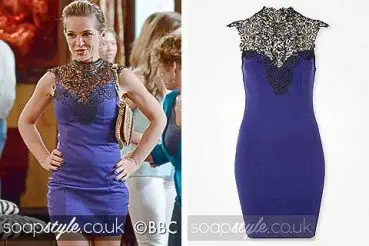 Kirsty Branning in EastEnders blue bodycon dress