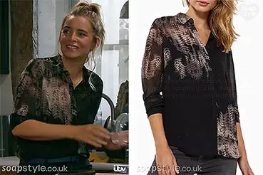 Charity in Emmerdale Tie Dye Pattern Blouse Top