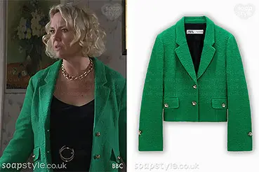 Where is Janine EastEnders green jacket blazer from? Find it here