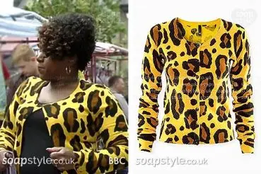 Kim’s Yellow Leopard Pattern Cardigan
