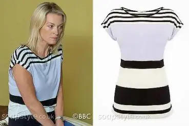 Kathy’s Lilac & Black Stripe Top on EastEnders