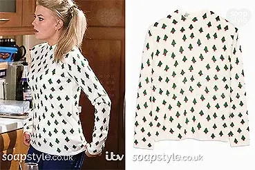 Bethany Platt Christmas Tree Jumper in Corrie