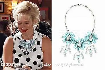 Julie in Coronation Street Blue Flower Necklace