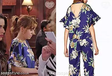 Toyah Corrie Clothes: Toyah’s Blue Floral Top