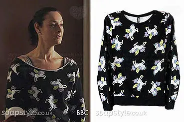 Tina Carter unicorn print sweater in EastEnders