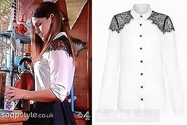 Sienna Hollyoaks black lace blouse Sienna Hollyoaks black lace blouse