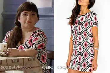 Donna Yates in EastEnders print summer dress