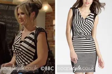 Kirsty in EastEnders black and white dress