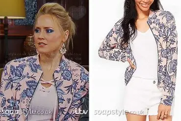 Tracy Pink Floral Jacket on Emmerdale