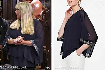 Sharon in EastEnders Sparkle Sleeve Top