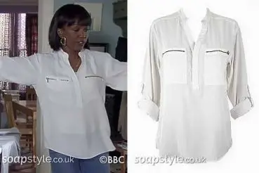 Denise EastEnders Wardrobe: White Pocket Blouse