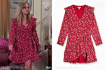 Sarah Red Dress on Coronation Street