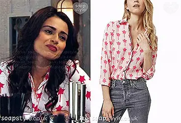 The star print shirt Rana Habeeb wears on TV in Coronation Street