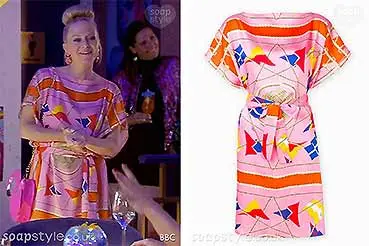 Linda Pink Flag & Rope Nautical Dress on EastEnders