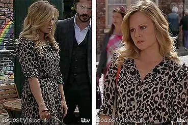 Sarah Platt Leopard Print Dress on Corrie