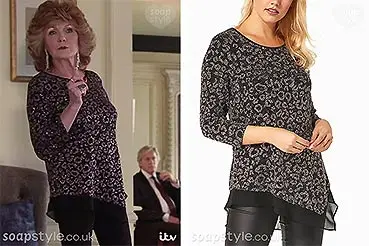 Claudia’s Black Sparkle Leopard Top in Corrie
