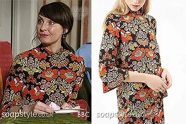Honey’s Orange Retro Floral Top in EastEnders