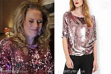 Linda Carter Pink Sequin Top in EastEnders